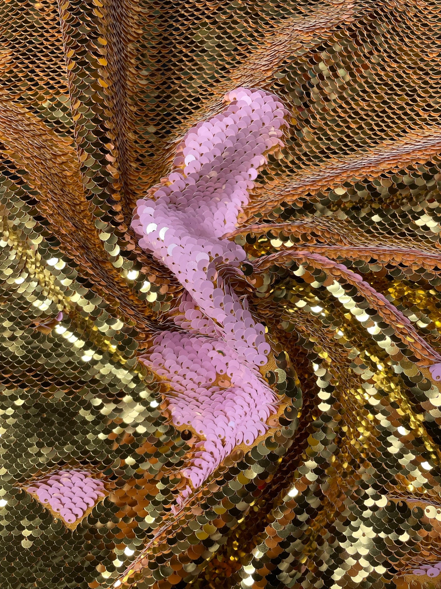 Reversible Sequin MERMAID Reversible 5mm Sequin Fabric Flip Two Tone Stretch Material ...