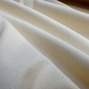 Tela Clásica de Mezcla de Lino y Algodón Ligera para Decoración del Hogar, Ropa de Cama, Ropa, Cortinas – 140 cm de Ancho Cream Ivory