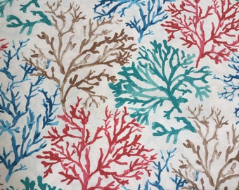 Korallenriff Stoff Vorhang Polster Baumwolle Material Sea Teal