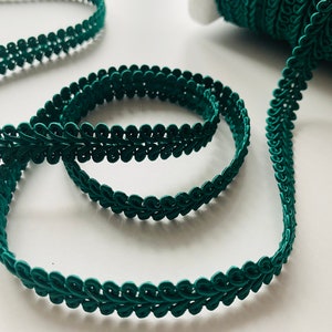 Rayon BRAID Cord Textile Gimp Scroll Chain Trim Home Decor Pillow Cushion Curtains Edge Trimming - 10mm Wide - ANY LENGTH - Dark Green