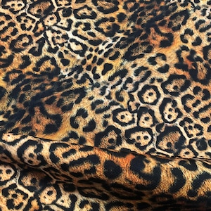 Upholstery Leopard Animal Digital Print Fabric Home Decor Panther Cushion Material - 144cm or 56" Wide Canvas