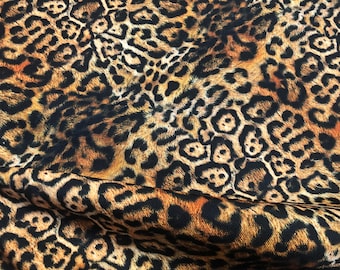 Upholstery Leopard Animal Digital Print Fabric Home Decor Panther Cushion Material - 144cm or 56" Wide Canvas