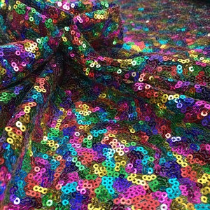 3mm Mini Sequins Fabric Material 1 Way Stretch 130cm or - Etsy UK
