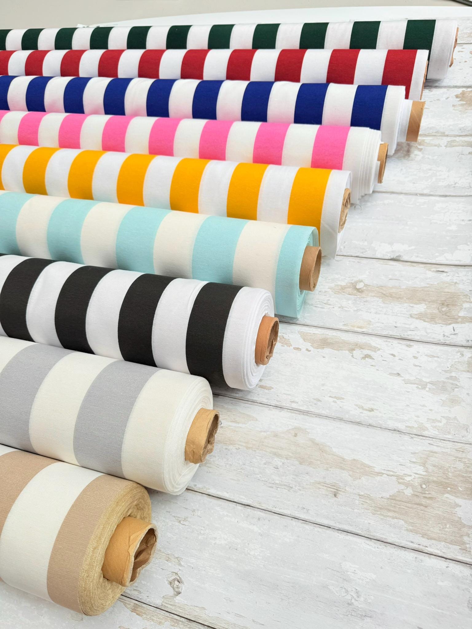 Blu Tenda Da Arredamento In Tessuto A Righe Bianche Effetto Lino