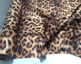 DIGI Leopard Print Cotton Fabric for Curtains Upholstery / panther animal fur digital print material / 55&quot; wide