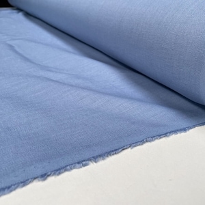 Soft Linen Fabric Material - 100% Linens Textile for Home Decor, Curtains, Clothes - 140cm wide - Plain DENIM BLUE