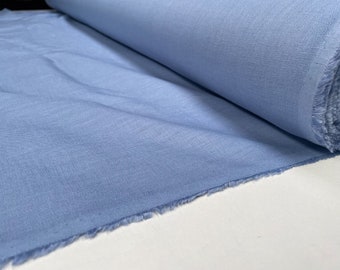 Tissu de lin doux - 100% lin Textile pour la décoration intérieure, rideaux, vêtements - Largeur 140 cm - Couleur DENIM BLEU