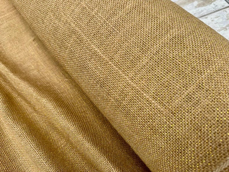 Glitter HESSIAN 100% JUTE Fabric Sacking Material - 10oz Fine Natural ...
