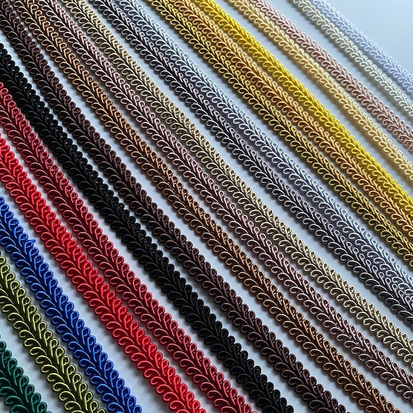 Rayon BRAID Cord Textile Trim Home Decor Oreiller, Coussin, Rideaux Edge Trimming Upholstery 10mm Wide N'IMPORTE Quelle LONGUEUR