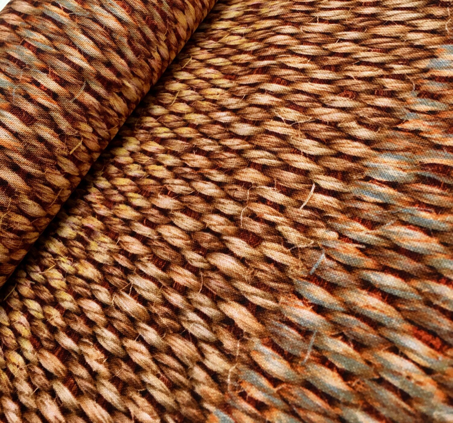 Sisal Fibre Ropes Matting Effect Brown Digital Print Fabric Etsy