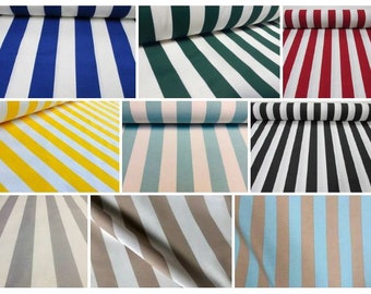 Sofia Striped Fabric - Stripes Curtain Upholstery Material 55" or 140cm Wide /yellow green red black blue beige blue silver grey aqua/