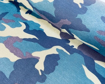 Green Army Camo Camouflage Fabric - Curtain Upholstery Uniform Material - 136cm wide
