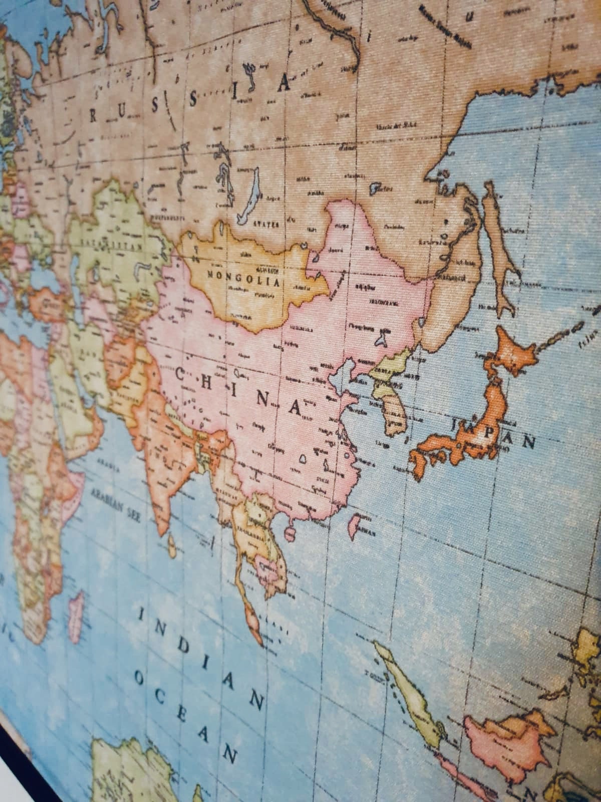 World Map Fabric Poster Map of the World Textile Tapestry Etsy India