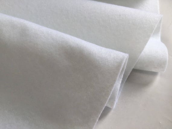 Felt Fabric Material Craft Plain Colours Polyester - 102cm Wide - WHITE