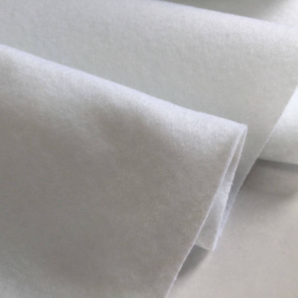 Felt Fabric Material Craft Plain Colours Polyester  - 102cm Wide - WHITE