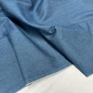 Tessuto in Cotone Denim Classico per Jeans – Tinta Unita – per Cucito Creativo, Giacche o Abiti – EXTRA Largo 180 cm – Blu Denim