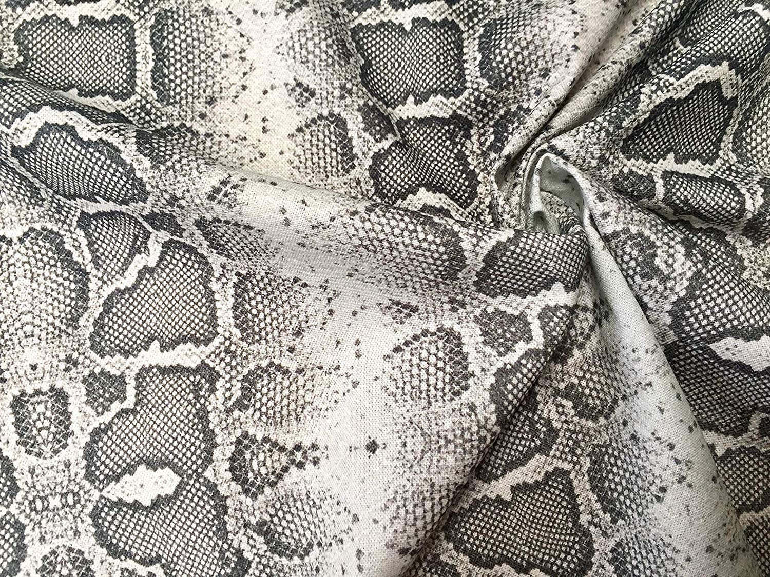 GREY Snake Skin Fabric Snakeskin Animal Print Cotton Material | Etsy