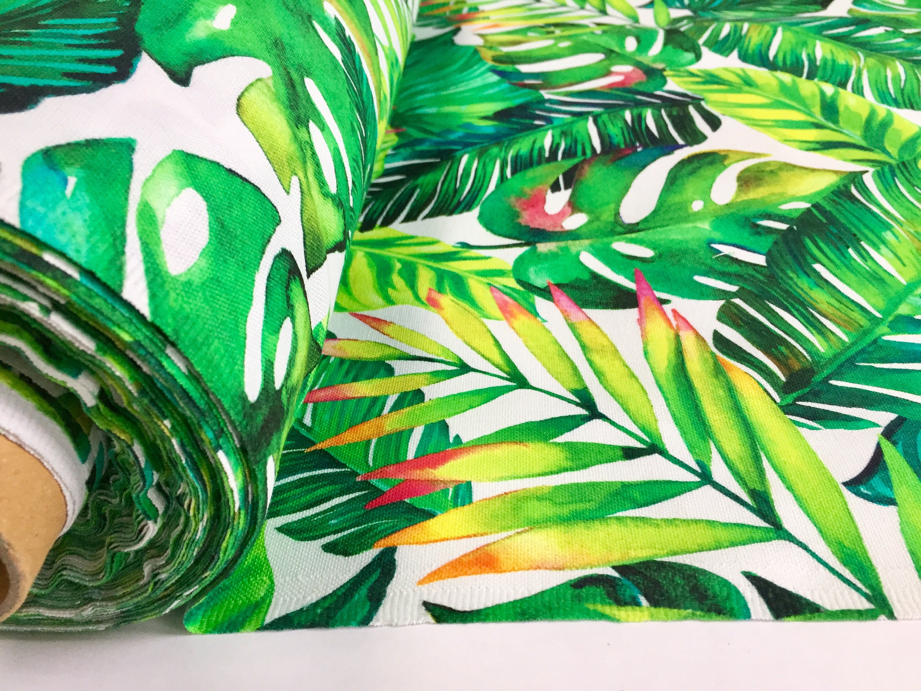 Banana Leaves Tropical Palm Leaf Print Cotton Fabric For Uk Tropical Palm Leaf Print Cotton Fabric, Banana Leaf Curtains Uk