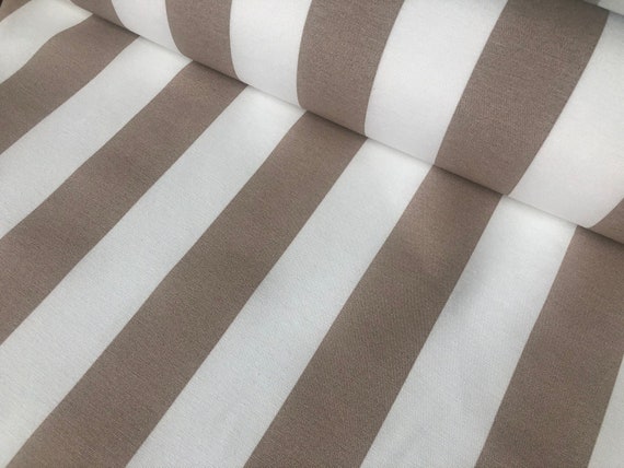 Teflon Waterproof Outdoor Fabric for cushion, gazebo, beach - 140cm wide,  sold by metre - BLACK & White Stripe Material Stripes - Lush Fabric