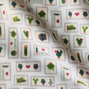 Mini Patch Rosa Cactus Tessuto Stampa Tenda Cotone Materiale Simpatici Francobolli Cuore Sartoria Tappezzeria leggera 280 cm di larghezza