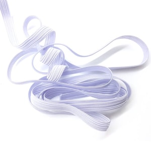 Elastico bianco piatto 6mm intrecciato a maglia forte elastico cavo lavabile per maschere da cucito polsino per sartoria fai-da-te