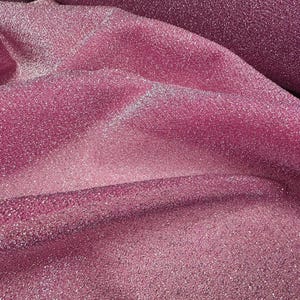 Lightweight Metallic Lurex Fabric Stretch Jersey Material - Sparkling Pink Glitter - 150cm wide