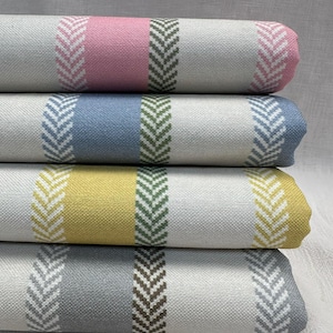 Chevron Stripes Fabric – Herringbone Cream Stripe Design for Home Decor Upholstery Curtains Cushions Table Runners – 55" or 140cm Wide