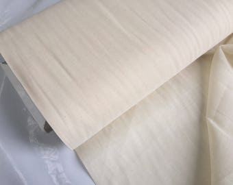 100% Cotton Gauze MUSLIN fabric voile curtains cheese cloth Linen Look Event Wedding Textile Unbleached Undyed - 160cm wide - Ecru Cream