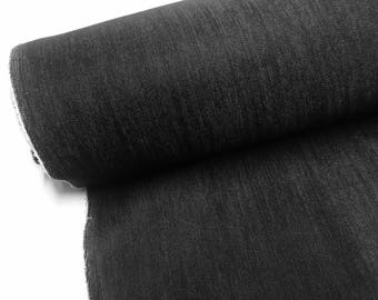 7.5oz Denim Fabric / Classic Black Denim - 160cm or 63" wide - Stretch Jeans Denim Material Cotton Spandex
