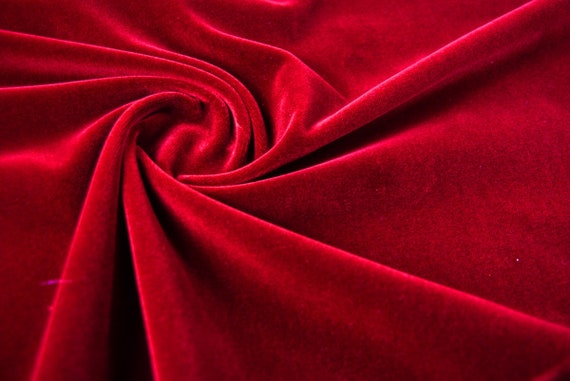 Hot Red Decor Velvet Fabric Soft Strong Velour Stretch Material