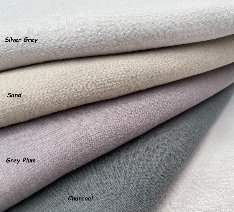 Stone Washed Pure Plain Linen Fabric Material 100% Linens Home Decor Bedding Clothes Curtains 55 140cm Wide image 9