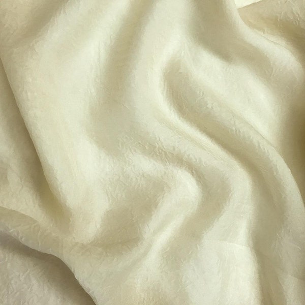 Crushed Voile Taft leichtes steifes Kleid Netzstoff Tutu Mesh Hochzeit Braut Material - 150cm breit - Elfenbein Creme