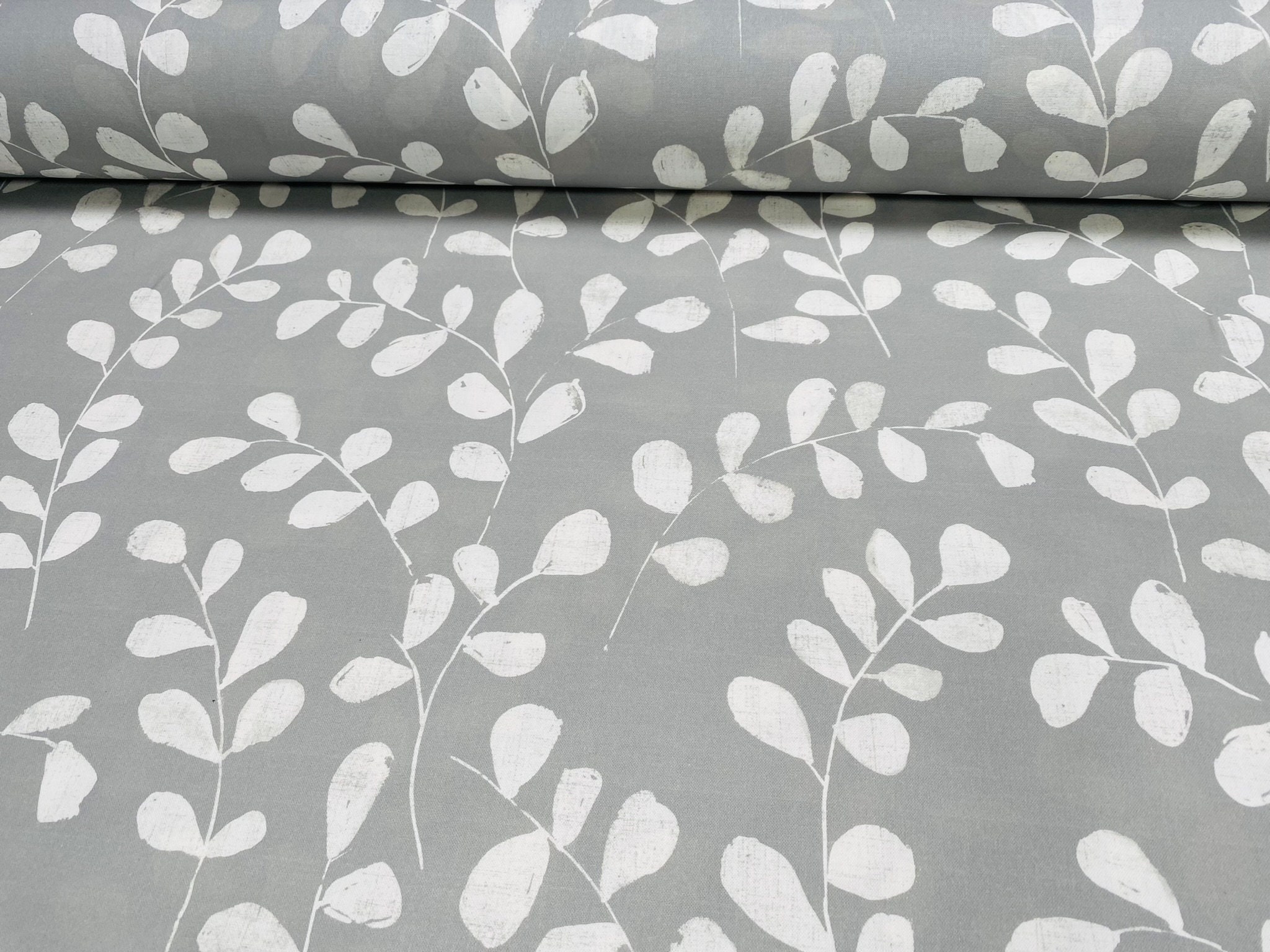 Grey Floral Fabric -  UK