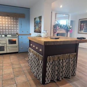 Cortina tapizada con estampado de gatos negros, tela de algodón con aspecto de lino - 140 cm de ancho - lona decorativa con diseño de perros - Negro Crema imagen 5