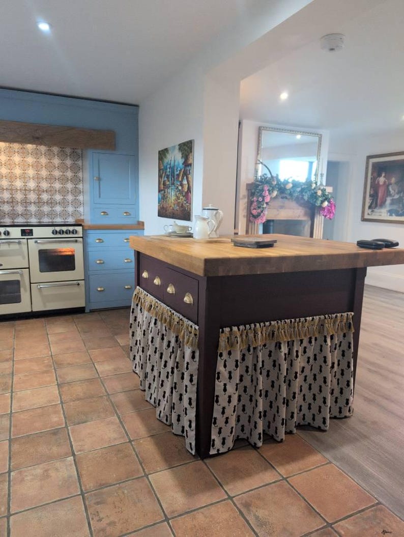 Cortina tapizada con estampado de gatos negros, tela de algodón con aspecto de lino - 140 cm de ancho - lona decorativa con diseño de perros - Negro Crema imagen 5