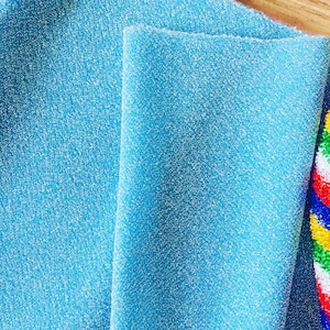 Lightweight Metallic Lurex Fabric Stretch Jersey Material - Sparkling Baby Blue Glitter - 150cm wide