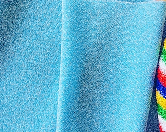 Lightweight Metallic Lurex Fabric Stretch Jersey Material - Sparkling Baby Blue Glitter - 150cm wide