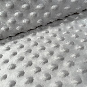 Dimple DOT Supersoft Fleece Fabric Cosy Blanket Plush Kids Cuddle-Worthy Soft Material 160cm Wide Silver Grey image 5