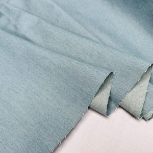 Tessuto in Cotone Denim Classico per Jeans – Tinta Unita – per Cucito Creativo, Giacche o Abiti – EXTRA Largo 180 cm – Blu Chiaro