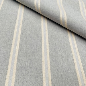 Tessuto a righe jacquard effetto lino, decorazioni per la casa, materiale per tappezzeria per tende, larghezza 140 cm, colore Grigio chiaro