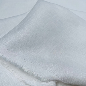 Soft Linen Fabric Material - 100% Linens Textile for Home Decor, Curtains, Clothes - 140cm wide - Plain WHITE