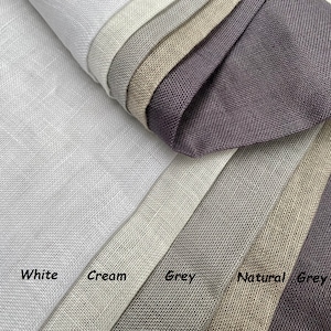 Tessuto extra largo 100% lino morbido materiale in lino per decorazioni per la casa tende vestiti larghezza 300 cm tinta unita GRIGIO PRUGNA