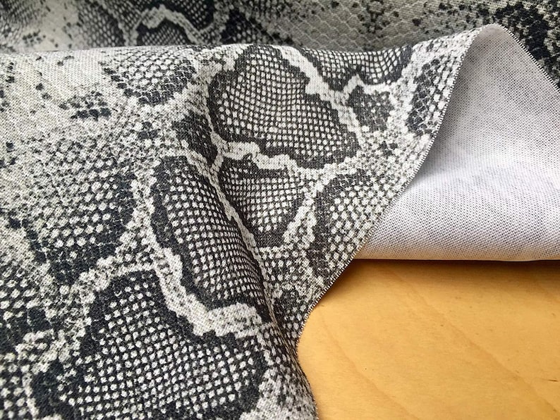 GREY Snake Skin Fabric Snakeskin Animal Print Cotton Material - Etsy