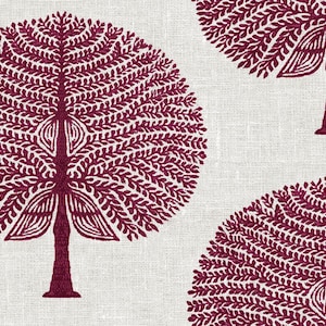 Tessuto di gelso Rosso Borgogna 100% cotone, materiale naturale, decorazione per la casa, tappezzeria per tende, tela larga 140 cm