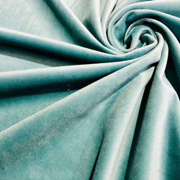 LUX Velvet Fabric Super Soft Strong Velour Material Home Decor Curtains Upholstery Dressmaking - 59"/150 cm Wide - DUCK BLUE