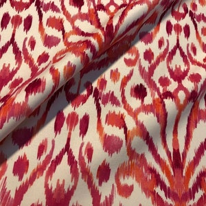 Abanico Floral Ikat rosa, tela de flores de Damasco, Material de algodón Paisley geométrico, cortina para tapicería, decoración del hogar, 55 /140cm de ancho imagen 6