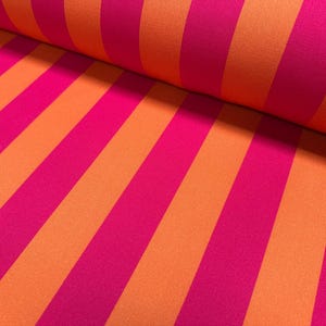 Tessuto a Righe Rosa e Arancione – Arredamento, Tappezzeria, Tende, Cuscini, Moda – Larghezza 140 cm