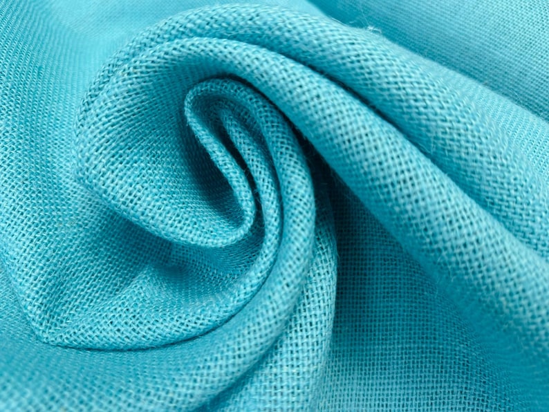 Tela de Yute Teñida - Arpillera Colorida para Bodas, Caminos de Mesa, Cortinas - 62 Pulgadas de Ancho TURQUOISE