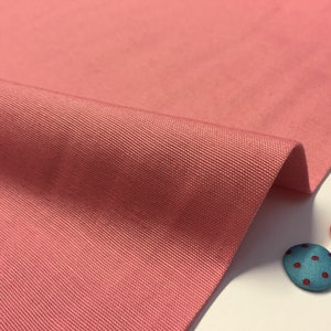 ROSE PINK Plain Ottoman Fabric For Curtains Upholstery Cotton Canvas Material - 55"/140cm Wide