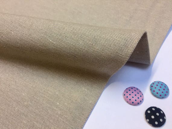 Plain Ottoman Fabric For Curtains Upholstery Cotton Canvas Material 140cm  wide - ECRU - Lush Fabric